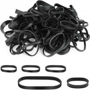 Chenquansarl-100 Pièces Elastique Caoutchouc, Noir Fort Élastiques 5 Tailles Élastiques Épais Pour École Bureau Cuisine Bricolage Couturiere Créatif Fourniture (5/6/8/9/12cm) - Neuf