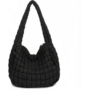 TZF-Sac Fourre-tout Matelassé, Sac à main Rembourré, Sac à Main Matelassé Femme en Nylon, Grand Sac à Main Rembourré en Duvet de Coton Doux, Sac Fourre-tout Rembourré Matelassé Mode Décontracté - Neuf