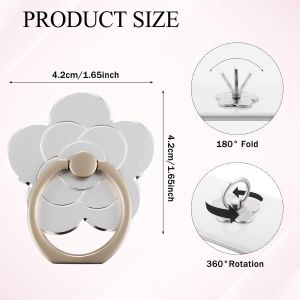 Lot De 2 Supports De Bague Pour T&eacute;l&eacute;phone Portable Avec Support En Forme De Fleur En M&eacute;tal Accessoire Universel Compatible Avec Smartphone Et T&eacute;l&eacute;phone Portable Argent&eacute;[PPJ00203] - Neuf