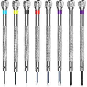 Kal-Tournevis Horlogerie, 8 Pcs 0.6-1.6 Mm Tournevis De Precision, Mini Tournevis, Outils Montre, Convient Aux Montres, Lunettes - Neuf