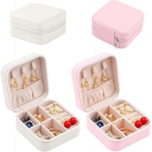 2 Pièces Boite A Bijoux, Boite À Bijoux Femme, Boite A Bijoux Voyage, Petite Boite A Bijoux, Boite A Bijoux Fille, Boite À Bijoux Pour Bagues, Boucles D'oreilles, Bracelets, Colliers - Neuf