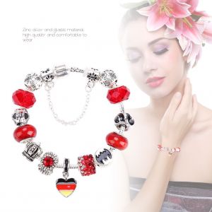 Bracelet En Alliage De Zinc Pour Homme Et Femme Avec Pendentif Drapeau Allemand (19 Cm) - Neuf
