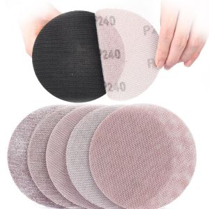 Treillis Feuilles Abrasive 125mm,50 Pièces Papier a Poncer 80/120/180/240/400 Grains Abrasives Papier pour Ponceuses pour cloisons sèches - Neuf