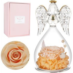 Rose Eternelle Cadeau Femme, Fleur Eternelle Cadeau Anniversaire Femme Mariage, Rose &Eacute;ternelle Guardian Ange Figurine Cadeaux Maman Mamie Belle Mere, Cadeaux Noel Saint Valentin Fete des Meres - Neuf