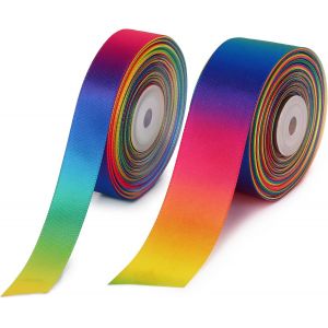 Ruban En Satin Arc-En-Ciel De 10 Mm Pour Emballage De Cadeaux De No&euml;l,Ruban De Fleurs Pour Bricolage,Cadeaux,D&eacute;corations De F&ecirc;te De Mariage Largeur:1 Cm. - Neuf