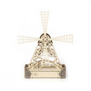 Puzzle De Moulin &Agrave; Vent En Bois 3d-Ornement De Jouet Fait &Agrave; La Main Par - Neuf