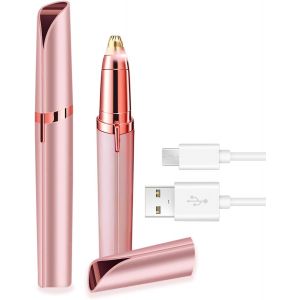 &Eacute;pilateur Visage Femme Rechargeable, Epilateur Visage Usb -Tondeuse &Eacute;lectrique Sans Douleur Avec Led Pour Sourcils/L&egrave;vres/Menton (Rose, Portable) - Neuf