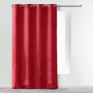 douceur d'intérieur, Rideau à Oeillets (140 x 260 cm) Absolu Rouge, Microfibre - Neuf