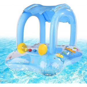 Anneau De Natation Pour Enfant,Bouée De Piscine Gonflable Pour Enfants,Anneau De Natation Flottant Avec Parasol,Siège De Piscine Pour Enfants Garçons Filles - Neuf