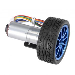 Moteur à engrenages encodeur avec support de montage et kit de roues de 65 mm pour robot de voiture intelligent,DC6V - Neuf