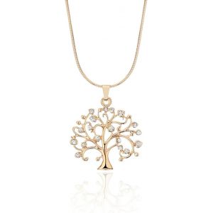 Kal-Collier De Mode Pour Les Femmes, Arbre Celtique De Collier Pendentif Avec Cz Cristal Filles Collier &Agrave; Longue Cha&icirc;ne Collier Strass Brillant - Neuf