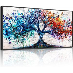 Arbre De Vie Tableau Decoration Murale,50X100 Cm Grand Moderne Cadre Decoration Maison,Impression Sur Toile Naturelles Pour Salon Chambre Bureau Salle - Neuf