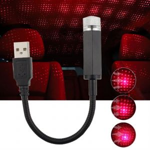 Lot De 2 Veilleuses Usb R&eacute;glables En Forme D'&eacute;toiles, Projecteur De Ciel Romantique, Lampe De D&eacute;coration D'ambiance Portable Pour Voiture, Plafond, Chambre &Agrave; Coucher, F&ecirc;te, Lumi&egrave;re Rouge - Neuf