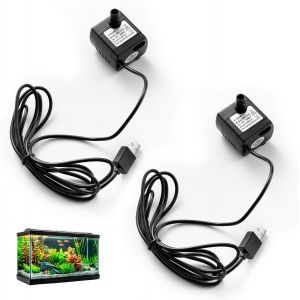 KALANKA-2 Pi&egrave;ces Mini Pompe a eau Submersible, USB DC 5V 1-3W 200L/H Mini Pompe Aquarium Ultra Silencieuse, R&eacute;glable pour Fontaine, &Eacute;tang, Hydroponie, Syst&egrave;me d'Arrosage, Pompe de Table Fontaines pou - Neuf