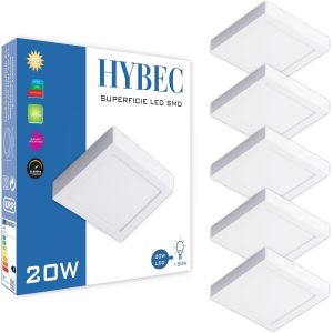 Liux-Hybecluminaire Plafonnier,Plafonnier Led,Lustre Chambre,Neon Led,Bureau Blanc,Plafonnier Led Salle De Bain,Luminaire Plafonnier Led 20w (Pack 5) - Neuf