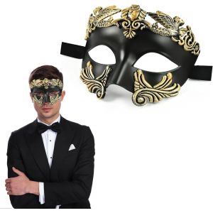 Masque Noir Deguisement Masque Bal Masqu&eacute; Homme Masque Venitien Soiree Pour Halloween Mascarade Carnaval V&ecirc;tements Habillage Accessoires.[J280] - Neuf