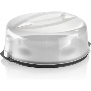 CMWS-bo&icirc;te de transport ronde pour g&acirc;teaux avec fermeture &agrave; clic, aide &agrave; la r&eacute;partition des parts et poign&eacute;e de transport. - Neuf