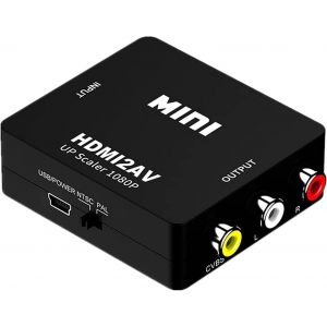 VornixorSarlshop-Convertisseur HDMI vers AV, 1080P hdmi to 3RCA Convertisseur Vid&eacute;o/Audio Composite Prenant en Charge PAL/NTSC avec C&acirc;ble d'alimentation USB Adaptateur de commutateur de d&eacute;tartreur - Neuf