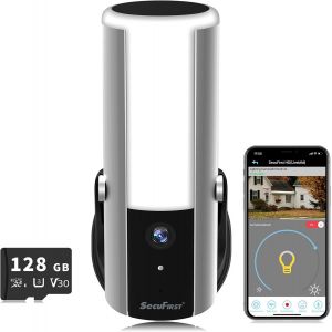lbgwp60-Caméra Extérieure Wi-Fi - Caméra De Surveillance Avec Éclairage Extérieur - 2K Qhd - Lampe Extérieure Avec Détecteur De Mouvement, Sirène - Luminosité Variable (900 Lm), Mémoire 128 Go - Neuf
