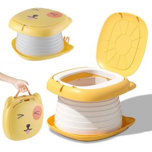 Chenquansarl-Pliante Toilettes Pour Enfants, Pot De Voyage Pour Tout-Petits, Portable Si&egrave;ge Toilette Pliable Enfants, Pot D'apprentis Propret&eacute; Pour Enfants, Toilettes De Voyage Enfants (Orange) - Neuf