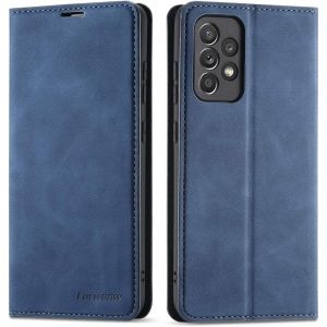 SJZG-Coque Pour Samsung Galaxy A72 5G, Housse En Cuir Premium Pu Portefeuille Etui, [Fentes Pour Cartes] [Fermoir Magn&eacute;tique] [Stand Fonction] Flip Coque Pour Samsung Galaxy A72 5G - Bleu - Neuf