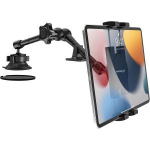 Support Tablette Voiture Tableau de Bord Pare-Brise, Support Tablet Ventouse Camion avec Bras M&eacute;tal pour Tablettes et T&eacute;l&eacute;phones 4-12,9"", iPad Pro/Air/Mini, Galaxy, Lenovo, iPhone, etc - Neuf