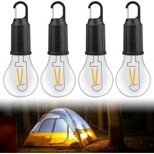 Eryi-Lot De 4 Ampoules De Camping Led Rechargeables De 5 W À Intensité Variable - Ampoule De Camping - Lampe De Secours - Lampe De Camping - Lumière Pour Camping, Panne De Courant, Urgence - Neuf