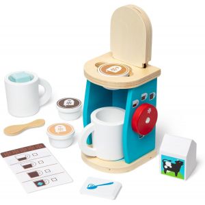 CMWS-- Service &Agrave; Caf&eacute; 11 Pi&egrave;ces - Cafeti&egrave;re Avec Accessoires - Jeu Imitation - Jouet En Bois - Jouet D'Activit&eacute;, De D&eacute;veloppement Et D'Apprentissage - Cadeau Enfant 3 Ans Et + - Neuf