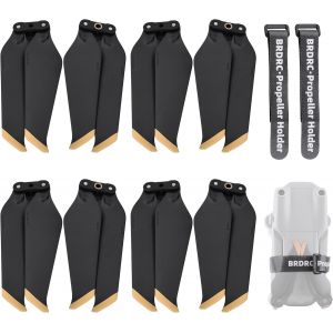 Kuwj-8 Pièces 8743f Hélices Pour Mavic 2, Légères, Silencieuses, Stables, Fixation Rapide, Pales De Rechange Pour Dji Mavic 2 (Dorées), Accessoires Pour Drone Avec 1 Pièce De Fixation Pour Hélice - Neuf