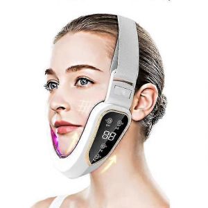 Appareil De Lifting Facial Par Th&eacute;rapie Photonique Led, Masseur Vibrant Amincissant Pour Le Visage, Lifting Du Double Menton Et Des Joues En V, Blanc - Neuf