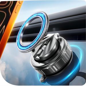 2026 Rotatif &agrave; 360&deg;Support Telephone Voiture Magnetique&iquest;M&eacute;tal Support Telephone Voiture pour Magsafe [109 + LBS et Aimant Puissant de 2800 GF ] pour Votre Voiture/Salle de Sport/Miroir/Cuisine - Neuf