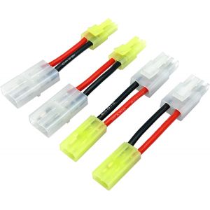 Kyaoayo-Lot De 2 Paires D'adaptateurs Rc Compatibles Avec Une Grande Prise De Style Tamiya Vers Mini Tamiya 16 Awg 5 Cm Femelle Mâle Câble Fil Pour Airsoft-Sanag - Neuf