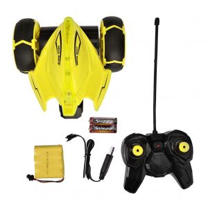Voiture telecommandee rechargeable avec eclairage (jaune) - Neuf