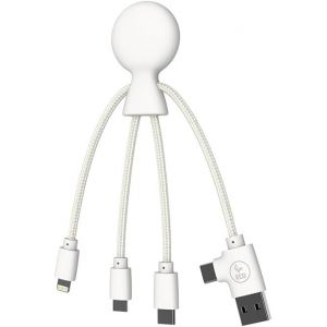 Thef-Câble Multi Usb Mr Bio Smart - Fonction Nfc -4 En 1 - Câble Usb-C,Usb, Micro Usb,Lightning Blanc - Chargeur Usb Universel Pour Smartphone Apple Iphone Samsung Google Huawei Xiaomi Lg Kindle - Neuf