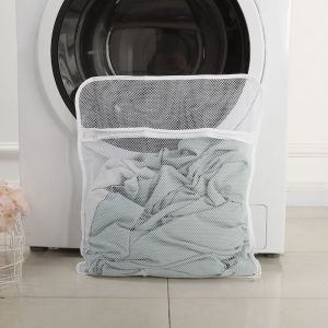 Lot de 2 filets à linge en tissu pour machine à laver, sac en polyester robuste et réutilisable, trois tailles : 38 x 46 cm - Neuf