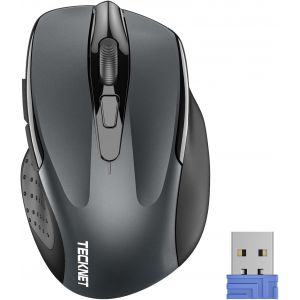Souris sans Fil Silencieuse, 4800 DPI Souris Bluetooth (Tri-Modes: BT 5.0/3.0+2.4G), 30 Mois d'autonomie de la Batterie, Souris sans Fil pour Ordinateur Portable, Windows, Mac OS, Android - Neuf