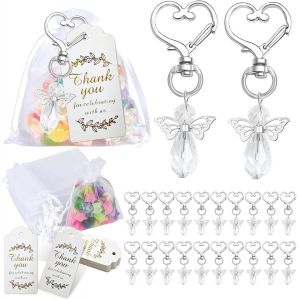 Tianyi-Lot De 30 Porte-Clés En Forme D'ange, Sac Cadeau, Sac Bonbon, Cadeaux De Mariage, Pochette Bijoux, Cadeau De Retour D'invité, Cadeau De Remerciement, Breloque De Mariage, Dragées De Fête - Neuf