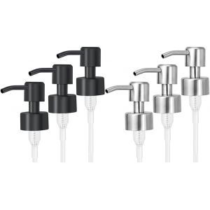 KAL-Remplacement De Pompe De Distributeur De Savon Liquide En Acier Inoxydable 6 Pièces Avec Filetage Pour Buse Et Tube De Taille De Cou Standard 28/400 - Neuf