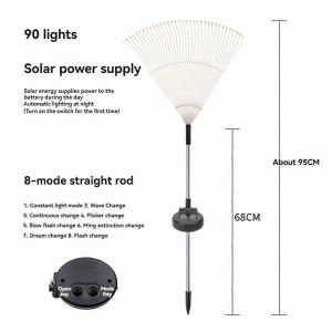 4Pcs Feu d'artifice solaire Fée lumière LED Extérieur Jardin Décoration Pelouse Chemin Lumière pour Patio Cour Chr - Neuf