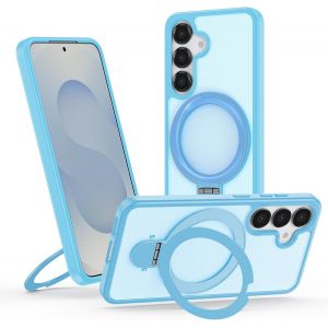 TRAHOO-&Eacute;tui de protection pour Samsung Galaxy S24, avec Magsafe - Support magn&eacute;tique et anneau de support invisible - Anti-chocs - Mat - R&eacute;sistant aux rayures - Bleu - Neuf