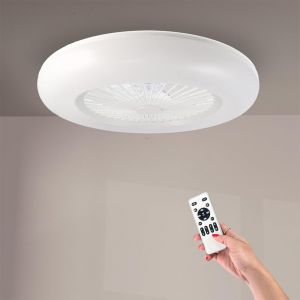 Ventilateur De Plafond Led Aero/Moteur Dc/Blanc/Télécommande Incluse/Ultra-Silencieux/Mode Été - Hiver/Minuterie. Conception Moderne Et Installation Facile. Lm8085[VEN750912] - Neuf