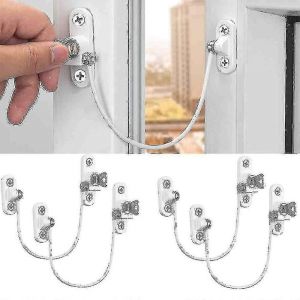 4 Pcs Serrures de restriction de fenêtre Restrictions de fenêtre Serrures de fenêtre de sécurité pour bébé Serrures de fenêtre Serrures de porte - Neuf