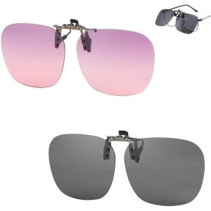 2 Pièce Clip Solaire Pour Lunettes De Vue, Clip Lunettes De Soleil Femme, Clip Carré Lunette De Soleil, Lunettes Soleil Clip, Clip Solaire Gris Pour Manège,Voyages,Conduite - Neuf