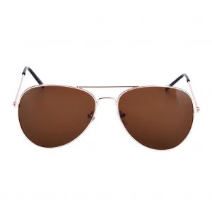 Lunettes De Soleil &Agrave; Monture En Alliage De Lentille Ac De Protection Uv R&eacute;tror&eacute;fl&eacute;chissante (Lentille Fauve &Agrave; Monture Dor&eacute;e) - Neuf