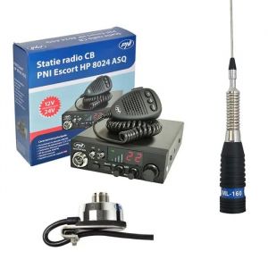 Antenne Radio CB PNI Escort HP 8024 ASQ + CB PNI ML160 avec Support T941 - Neuf