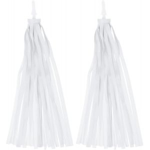 Kal-Rubans Guidon V&eacute;lo, Pompons Color&eacute;s Pour Accessoires D&eacute;coration Guidon Trottinette Pour Filles, Pour V&eacute;lo, Tricycle, Blanc - Neuf