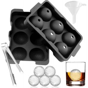 Kal-Moule À Glaçons 6 Balls Grandes Grande Bac À Glacon Avec Couvercle En Forme Entonnoir Boule De Glace Glacons Moule En Forme De Balle De Golf Glacon Rond Pour Whisky Cocktail - Neuf