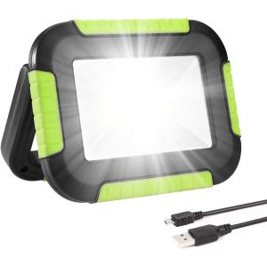 Projecteur Portable, Projecteur Led Rechargeable, 3 Modes De Luminosité, Durable, Pour Camping, Bricolage, Chantier, Etc., Blanc Froid - Neuf