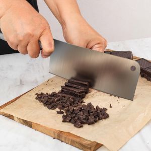 Couteau De Cuisine En Acier Inox 17 Cm - Couperet Style Asiatique Chinois Japonese Avec Manche Durable Et Ergonomique - Hachoir De Viande, Poulet, L&eacute;gumes - Couteau Cuisine Professionale - Neuf