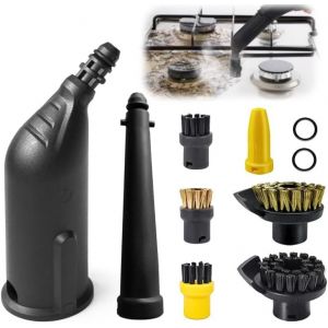 Lot de 10 accessoires pour nettoyeur vapeur K&auml;rcher Easyfix SC1 SC2 SC3 SC4 SC5 SC7 CTK10 CTK20,buse manuelle de rechange,avec buse allong&eacute;e,brosse ronde,buse &agrave; joints,joint (B) - Neuf